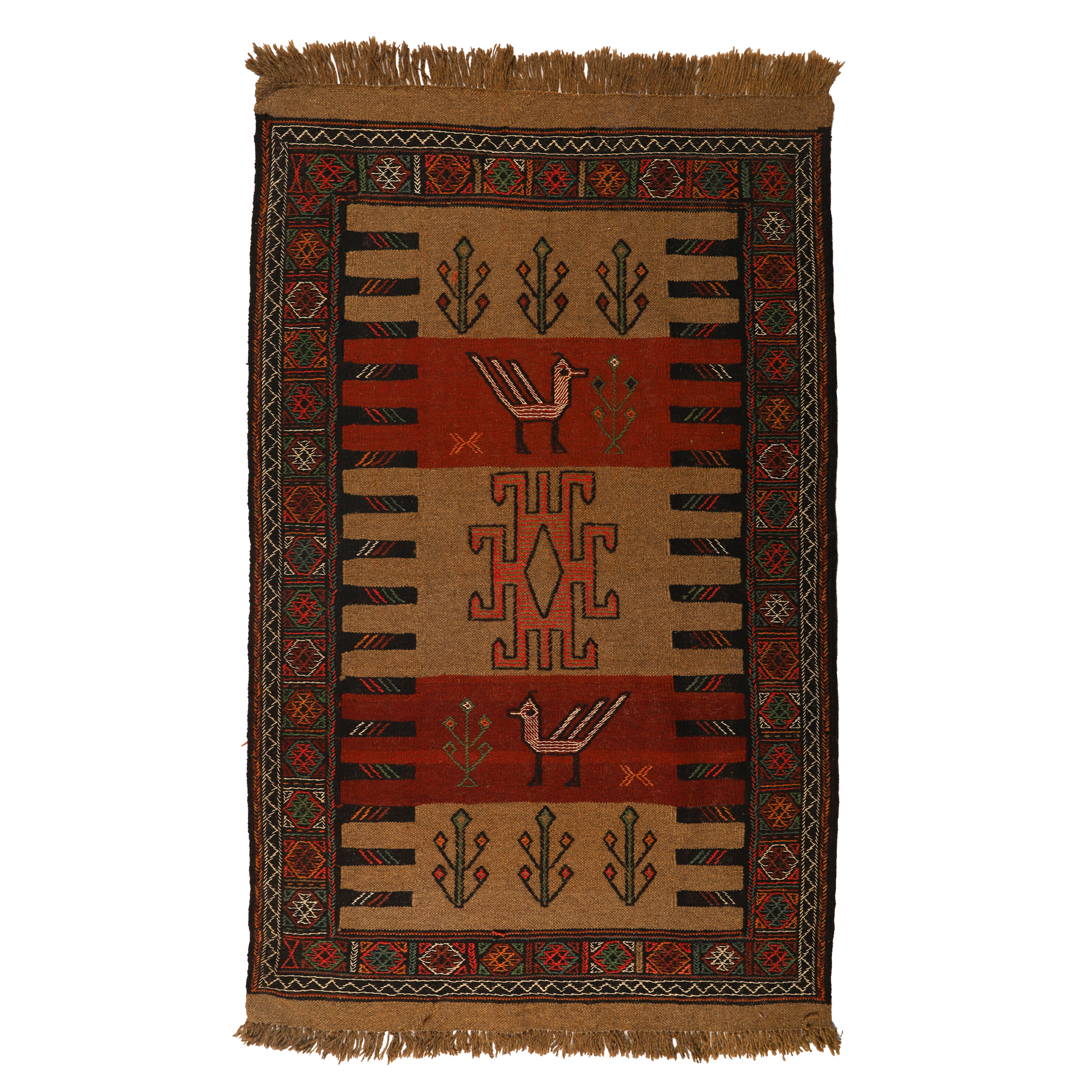 گلیم دستبافت دومتری طرح سفره کردی کد 140456