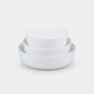 ظرف سرو دینو مدل آون مجموعه 3 عددی تابه گرد آرکوپال مناسب مایکروویو و ماشین ظرفشویی برای آجیل خوری، میوه خوری و دسرخوری با ابعاد تابه بزرگ 24.5×24.5×7 سانتی متر، تابه متوسط 21.5×21.5×7 سانتی متر و تابه کوچک 17.5×17.5×7 سانتی متر
