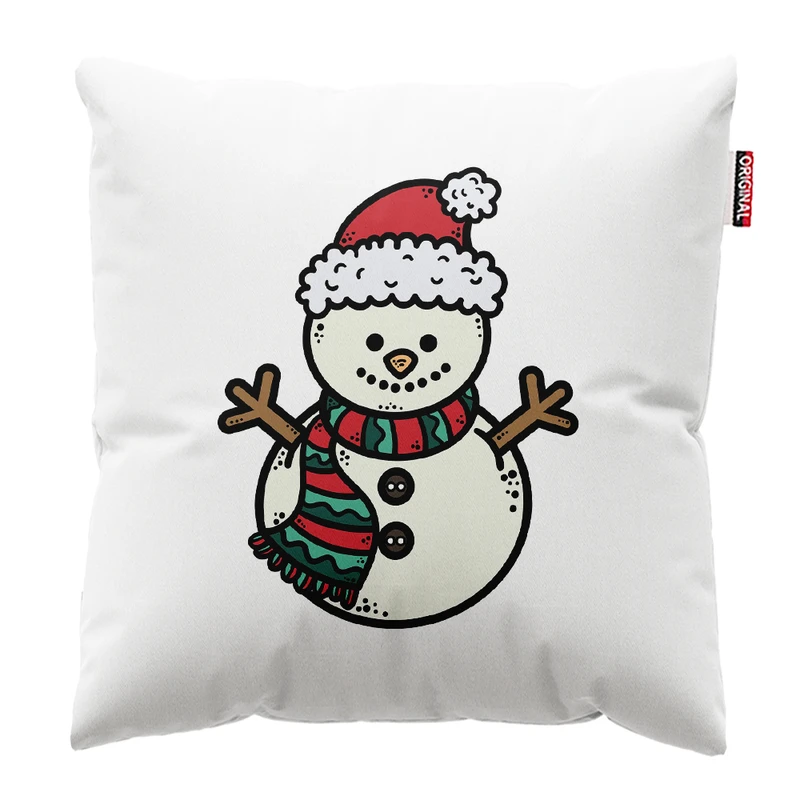 کوسن پاد آفرین مدل کریسمس طرح آدم برفی کد PK402713 سایز 40*40 سانتی متر