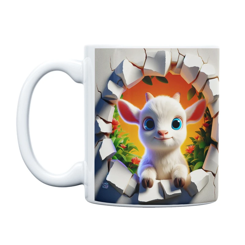 ماگ حس آمیزی طرح سه بعدی مدل بزغاله بامزه