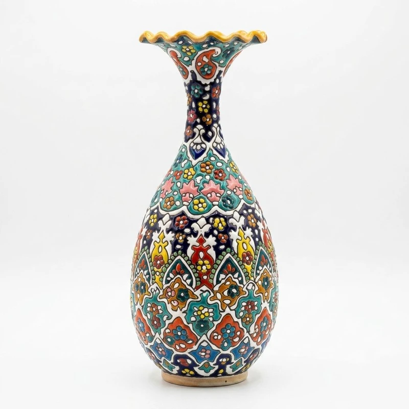 گلدان میناکاری سفالی  مدل شاهوار، رومیزی