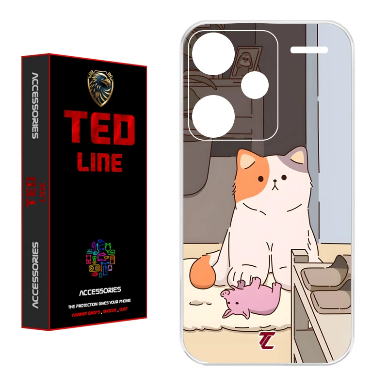 کاور تدلاین طرح گربه کد 1192 مناسب برای گوشی موبایل شیائومی Redmi Note 13 Pro Plus