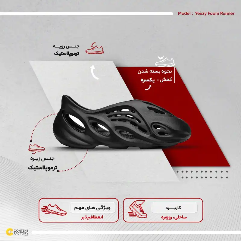 کفش ساحلی مدل Yeezy Foam Runner