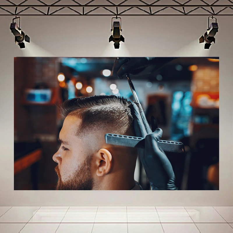 تابلو شاسی طرح مخمل مدل آرایشگاه مردانه کد AR31772