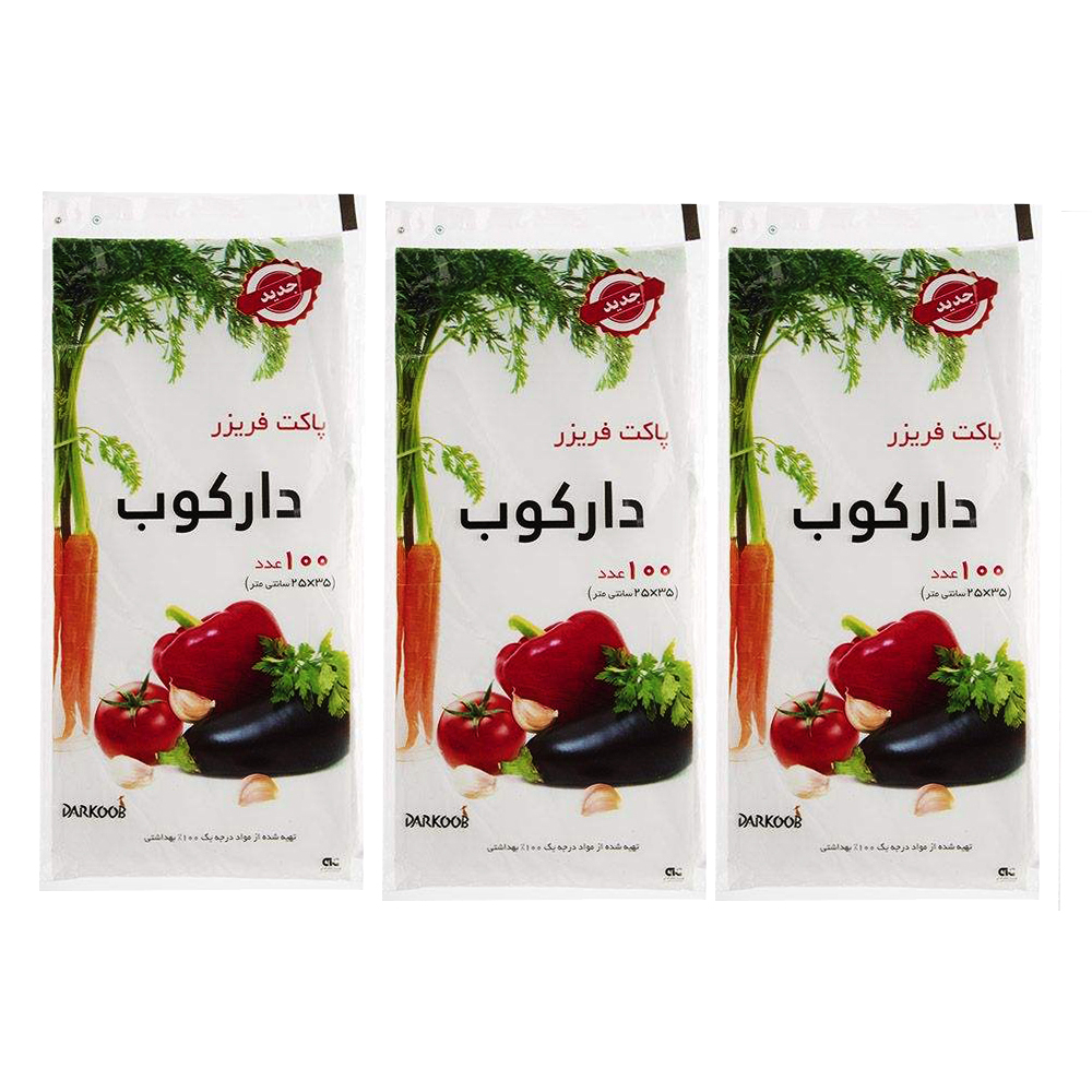 کیسه فریزر دارکوب مدل 03 سه بسته 100 عددی
