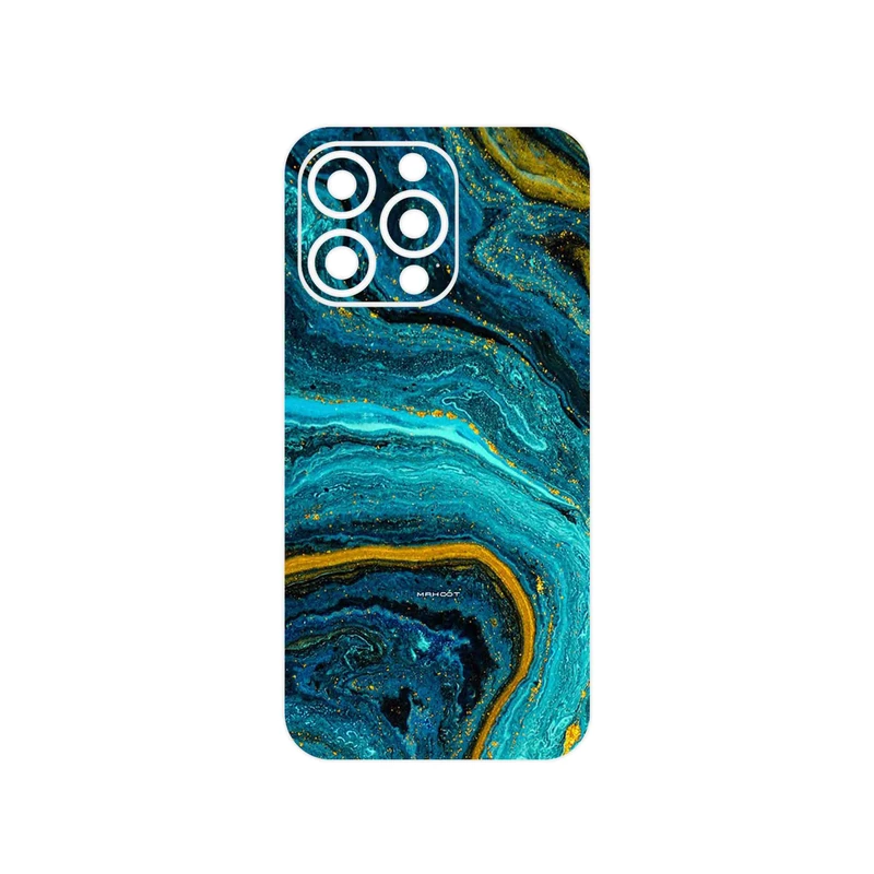 برچسب پوششی ماهوت مدل Turquoise marblewith golden streaks مناسب برای گوشی موبایل اپل iPhone 13 Pro Max