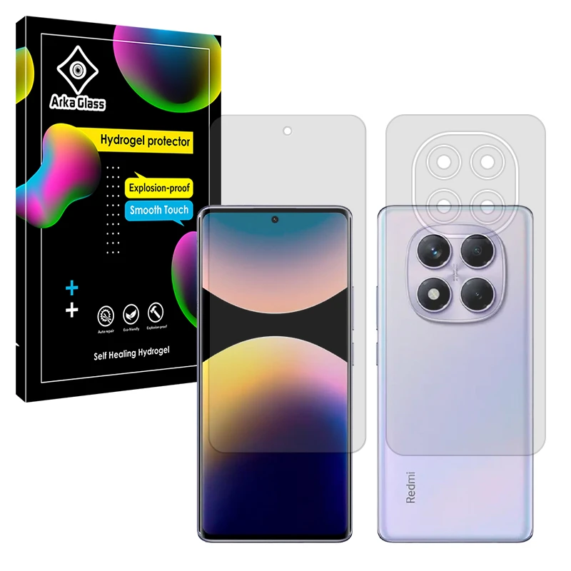 محافظ صفحه نمایش مات آرکا گلس مدل Tough مناسب برای گوشی موبایل شیائومی Redmi Note 14 Pro 4G به همراه محافظ پشت گوشی