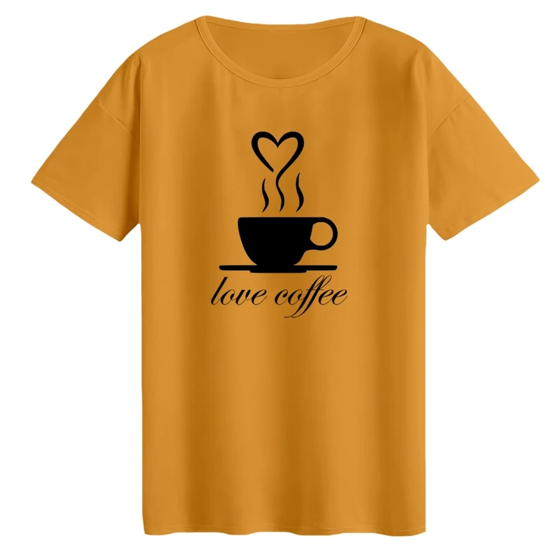 تی‌شرت لانگ آستین کوتاه زنانه مدل love coffee