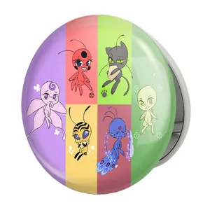 آینه جیبی خندالو طرح دختر کفشدوزکی مدل تاشو کد 25010 