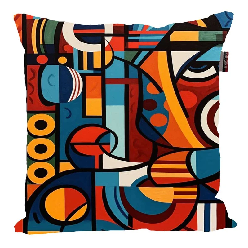 کوسن پاد آفرین مدل فانتزی طرح کوبیسم چهره کد 2115