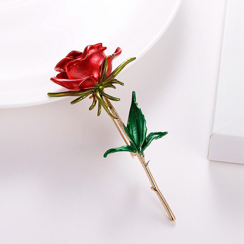 گل سینه زنانه مدل BIG ROSE کد 00595