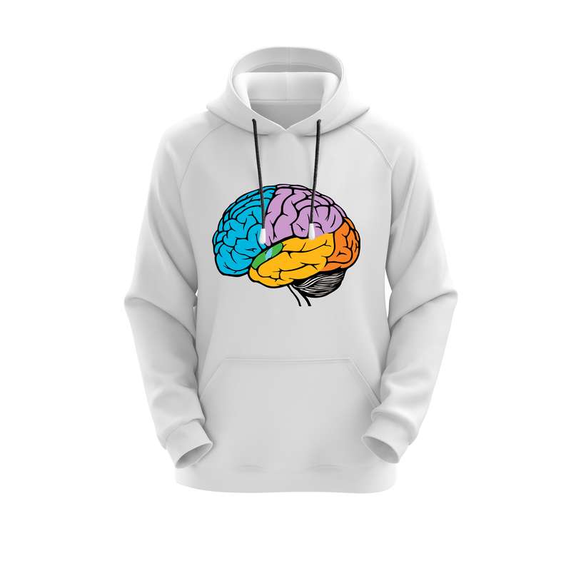 هودی زنانه مدل مغز کد J98 سفید