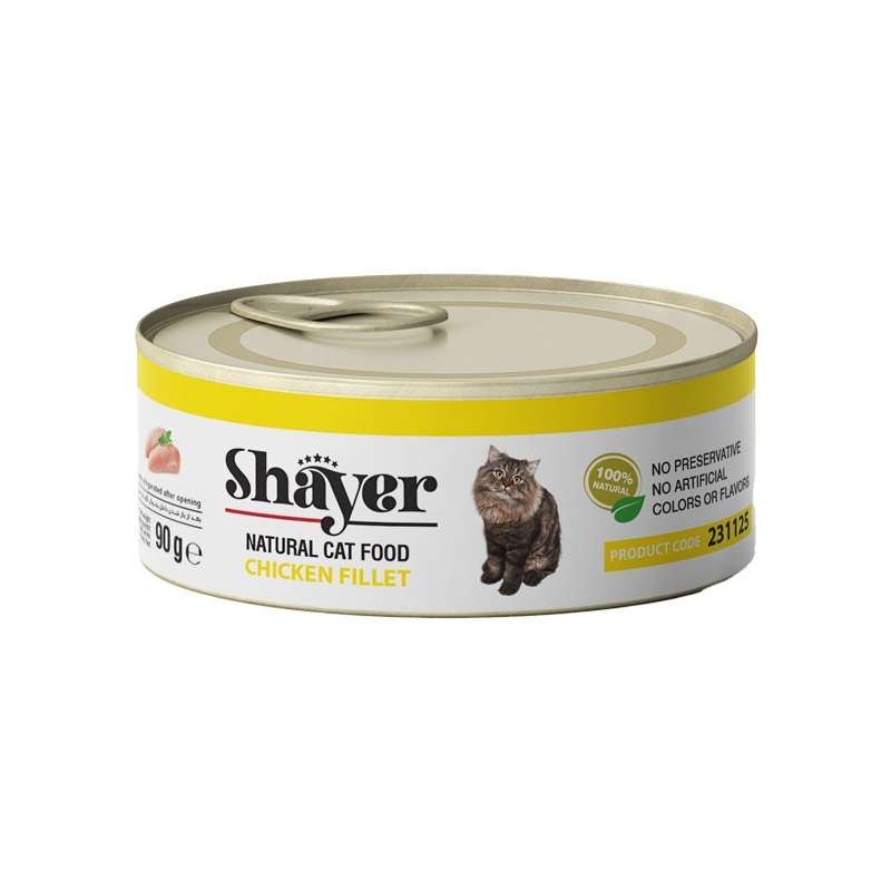 کنسرو غذای گربه شایر مدل فیله مرغ وزن 90 گرم بسته 36 عددی