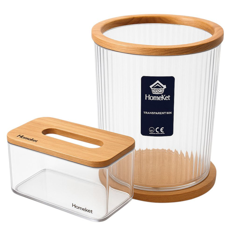 ست سطل و جا دستمال کاغذی هوم کت مدل رابین ست سطل و جا دستمال کاغذی هوم کت مدل رابین