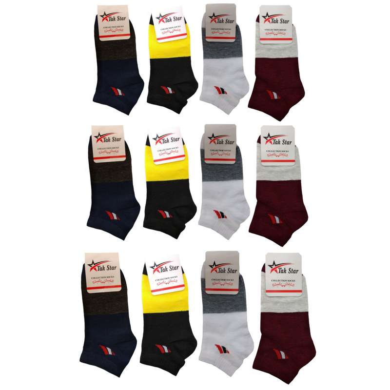 جوراب مدل نانو پنبه اسپرت بسته 12 عددی