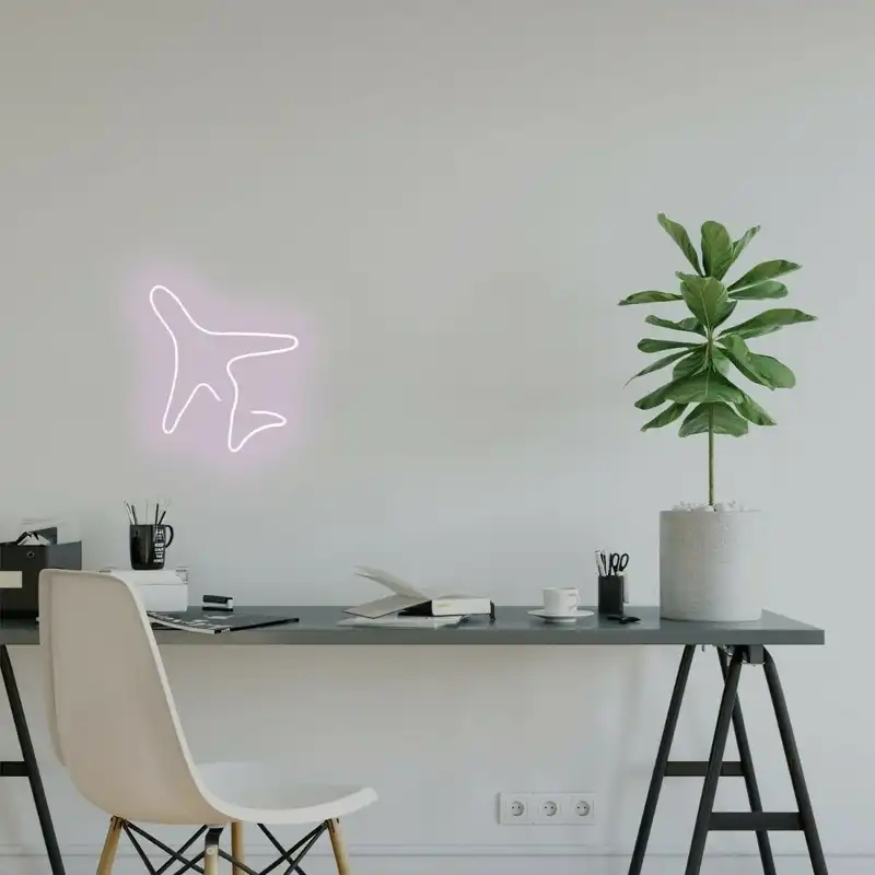 چراغ نئونی دیواری طرح هواپیما