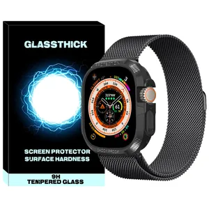 بند گلستیک مدل Milanese Armor Jelly مناسب برای اپل واچ Ultra 49 میلیمتری به همراه کاور