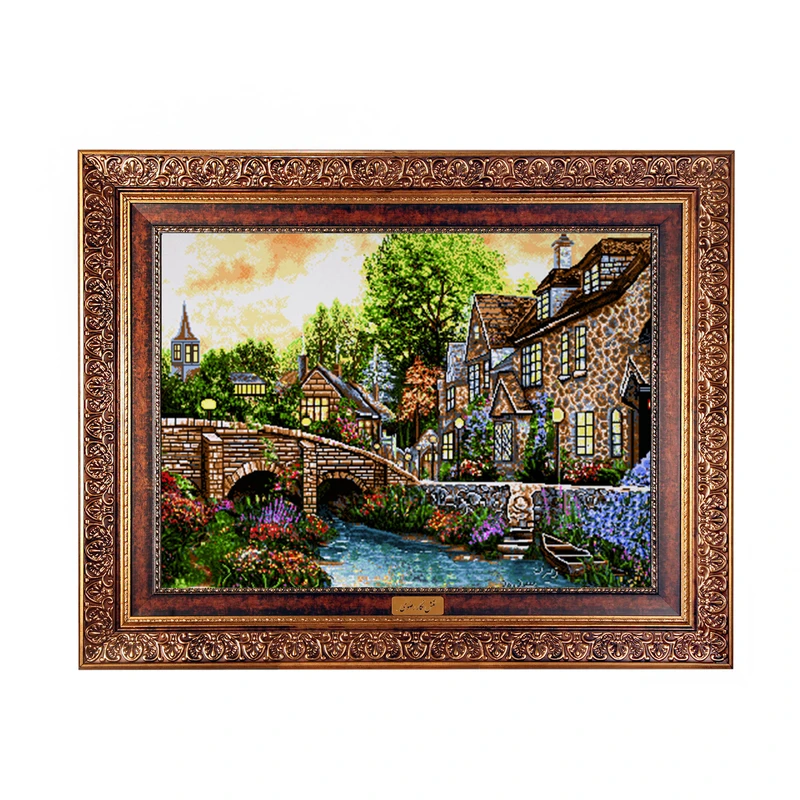 تابلو فرش ماشینی نقش نگار رضوی طرح منظره کد 566C