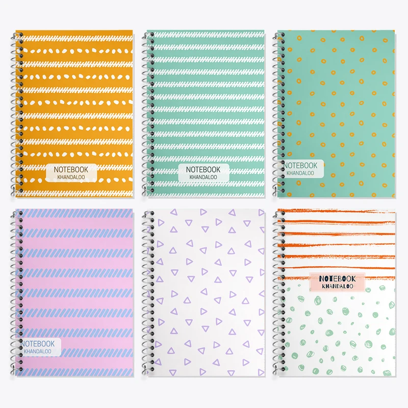 دفتر زبان 50 برگ خندالو مدل دو خط طرح فانتزی کیوت کد 98 مجموعه 6 عددی