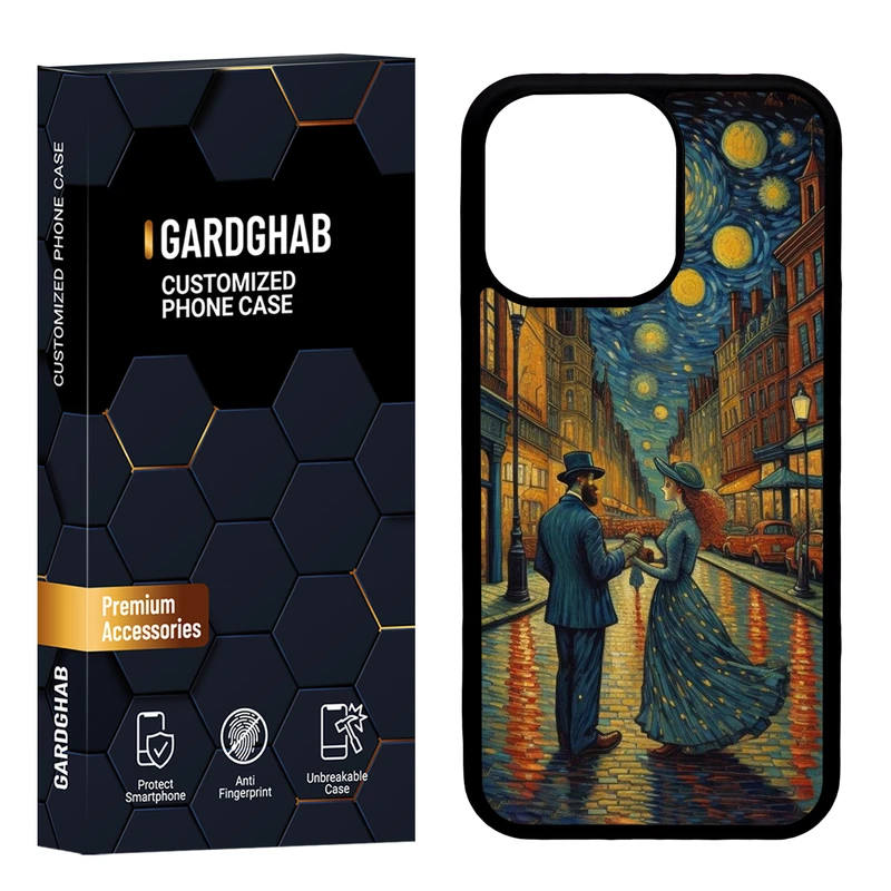 کاور گارد قاب مدل پشت گلس هنری مناسب برای گوشی موبایل اپل iPhone 13 Pro