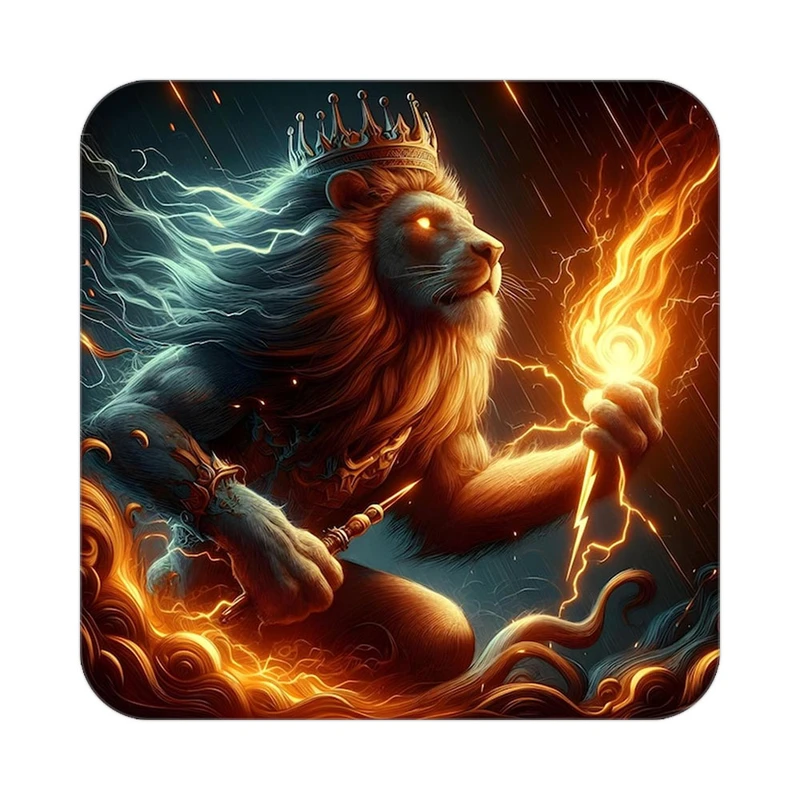 زیر لیوانی کاکتی طرح شیر مدل mp23777