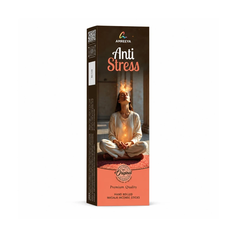 عود دست‌ساز آمریا مدل آنتی استرس Anti stress رایحه ساده بسته 30 عددی