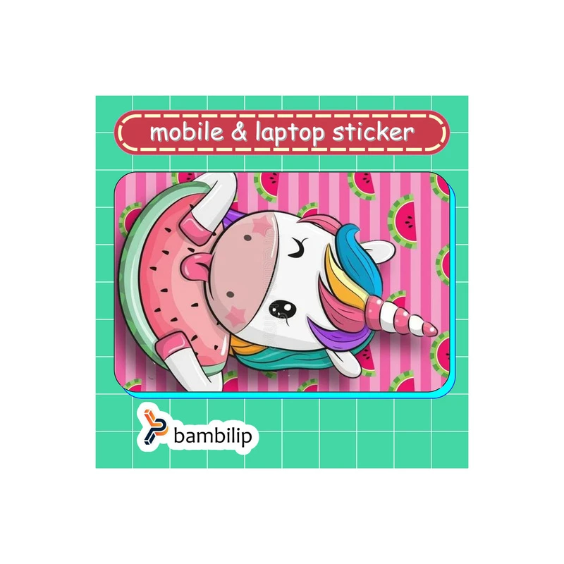 استیکر بامبیلیپ مدل کارت عابر طرح یونیکورن هندونه خور کد 1364574