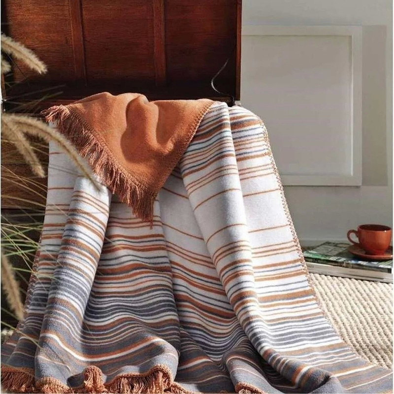 پتو ازدیلک مدل Stripe Turuncu سایز 170×130 سانتی متر