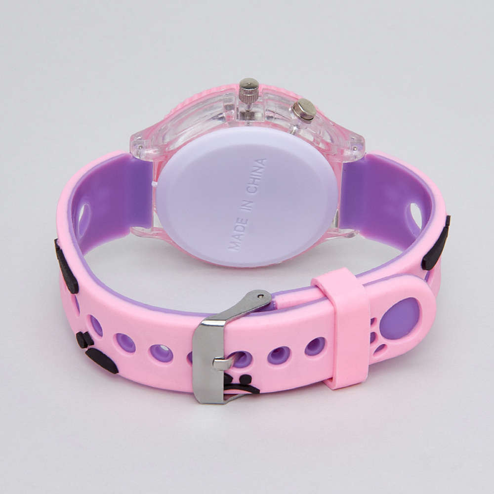 ساعت مچی عقربه ای بچکانه مدل چراغ دار عروسکي طرح پاندا