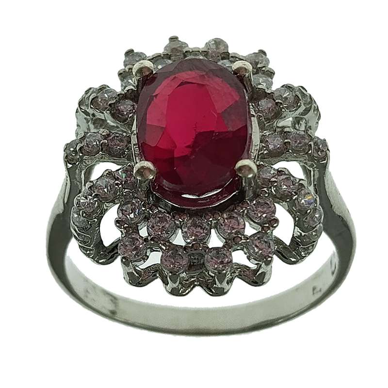 انگشتر نقره زنانه سلین کالا مدل یاقوت سرخ کد 52