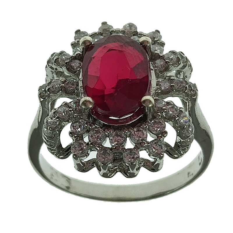 انگشتر نقره زنانه سلین کالا مدل یاقوت سرخ کد 52