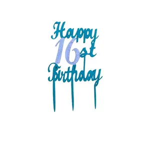 تاپر کیک مدل happy طرح عدد 16