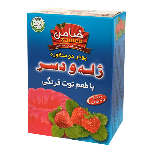 پودر ژله و دسر توت فرنگی ضامن - 100 گرم