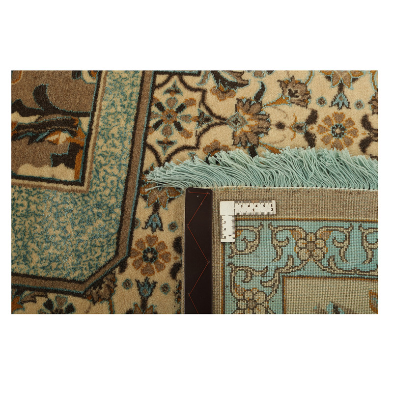 فرش نیمه دستبافت شش و نیم متری طرح گل ابریشم کد 543892