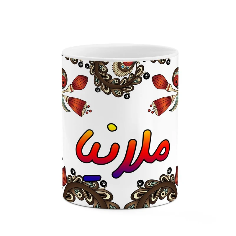 ماگ کاکتی مدل اسم ملانیا طرح سنتی گل و بته کد mgh47608