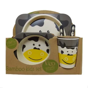 ظرف غذای 5 تکه کودک بامبو کیدز طرح گاو
