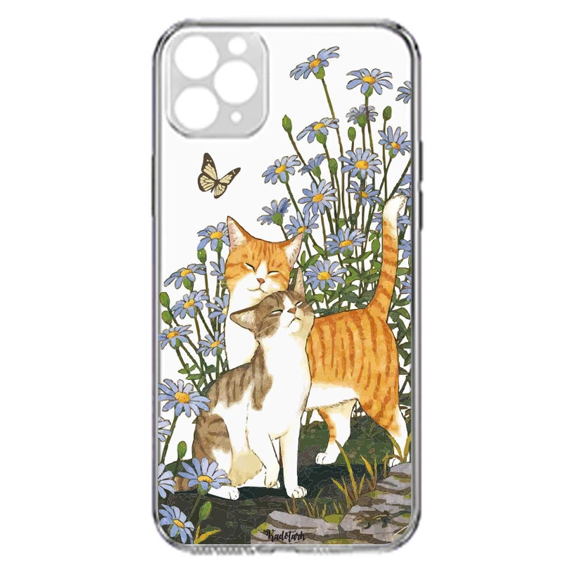 کاور طرح Cat & Butterfly مناسب برای گوشی موبایل اپل IPhone 13 Pro Max