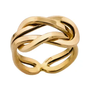 تخفیف انگشتر طلا 18 عیار زنانه گالری رحمانی مدل گره 053