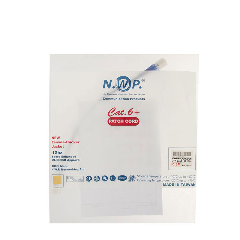 پچ کورد CAT6 PLUS ان دبلیو پی مدل UTP بسته 5 عددی