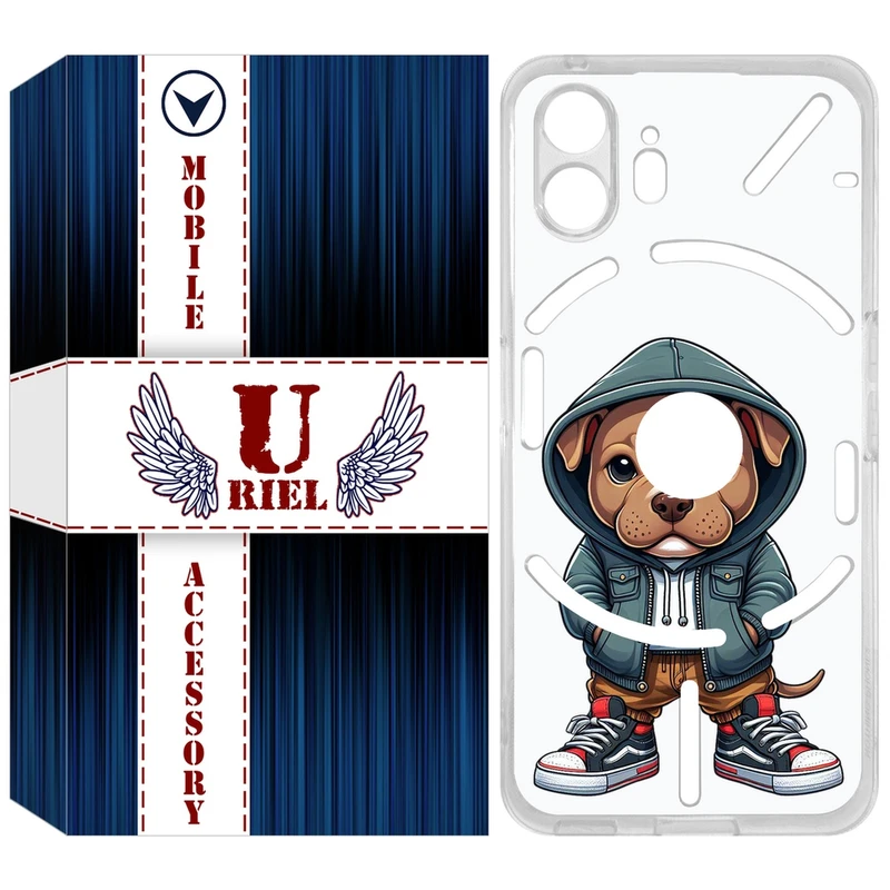 کاور یوریل مدل Clear کد 66 طرح سگ قهوه ای مناسب برای گوشی موبایل ناتینگ فون 2
