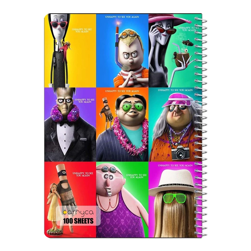 دفتر مشق 100 برگ سیمی کارنیکا طرح خانواده آدامز The Addams Family کد 21293