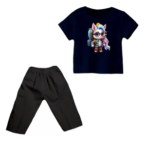 ست تی شرت و شلوارک دخترانه مدل یونیکورن کد ۳۸