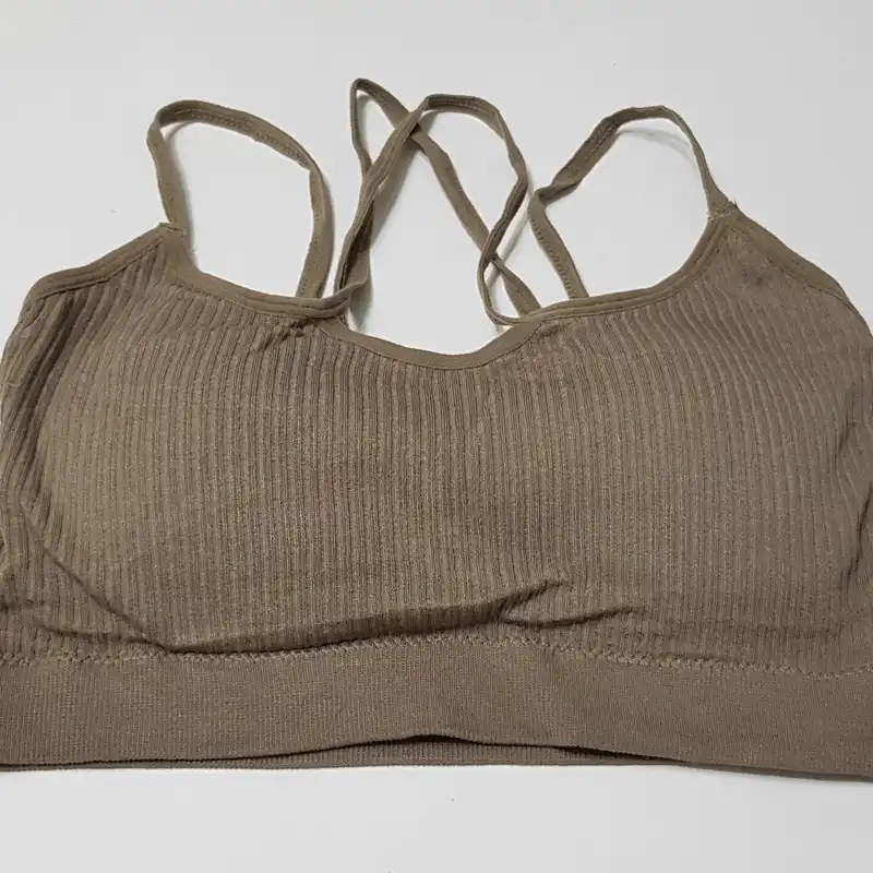 نیم تنه ورزشی زنانه ماییلدا مدل پددار بدون فنر کد 4483 رنگ قهوه ای