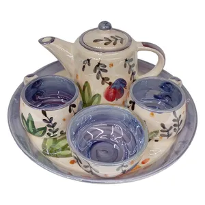سرویس چای خوری 5 پارچه سرامیکی مدل لاستر