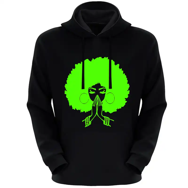 هودی زنانه مدل دختر E1337 رنگ مشکی