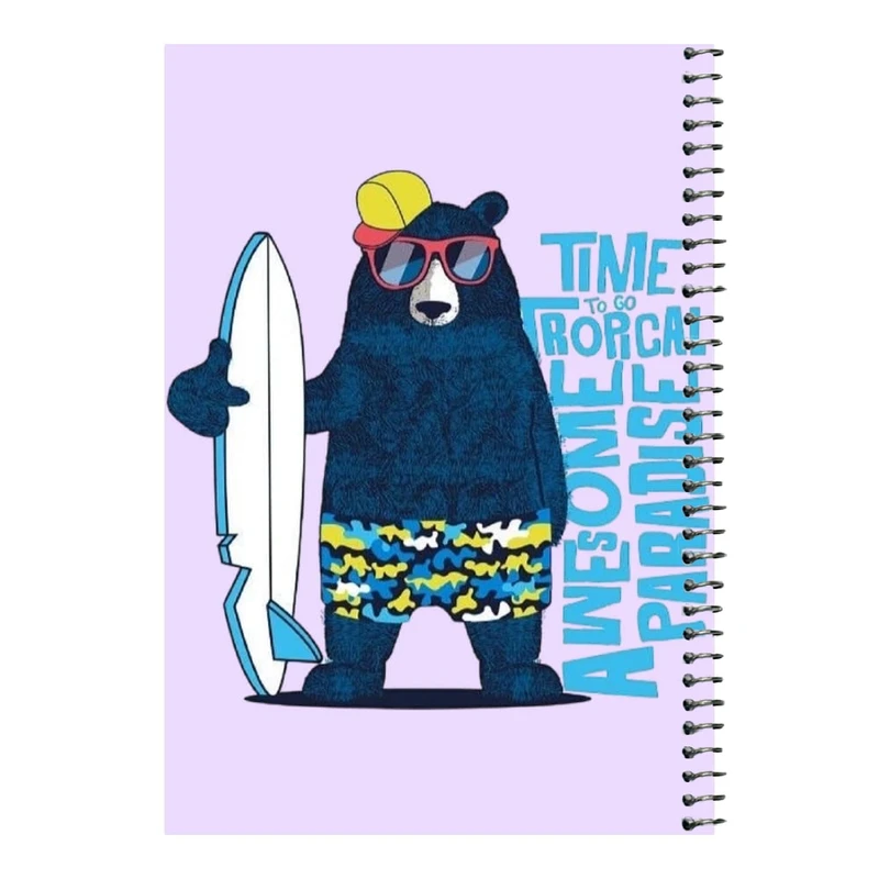 دفتر مشق 80 برگ اس جی مدل خرس اسکی    