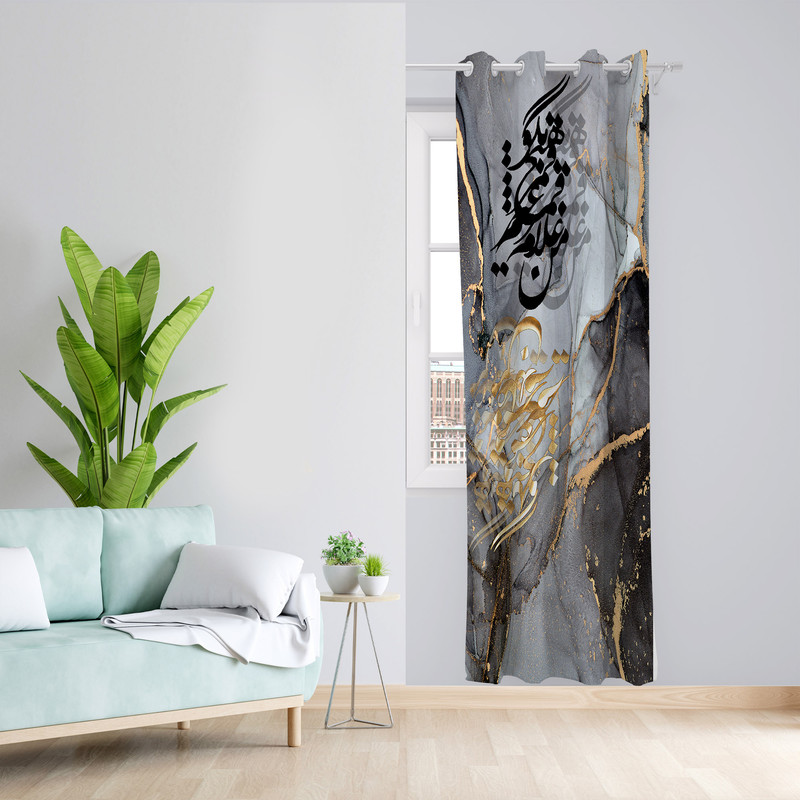 پرده طرح سنگی مدل مخمل پانچی کد 1811 z سایز 140x200 سانتی متر