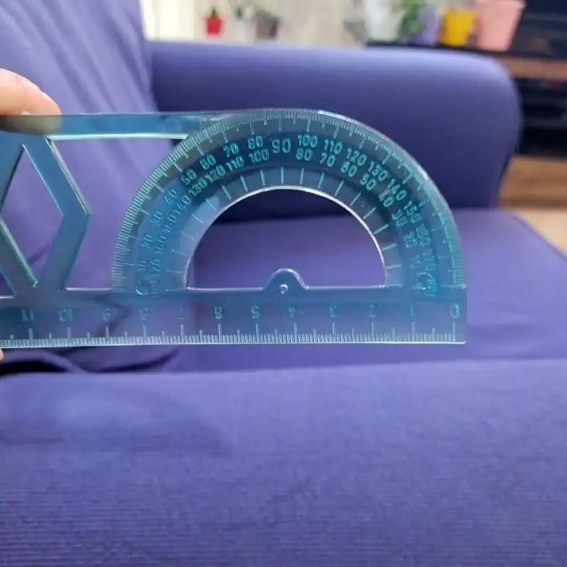 خط کش 30 سانتی متری مدل شابلون دار طرح هندسی کد 007 بسته 3 عددی