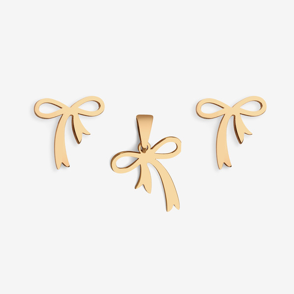 نیم ست طلا 18 عیار زنانه سایا گلد مدل پاپیون ns27