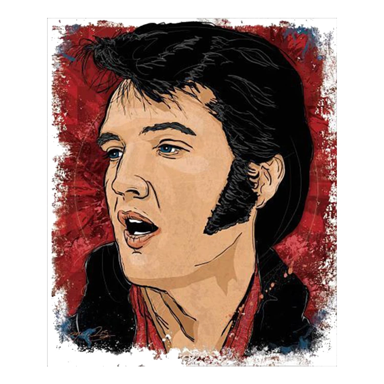 استیکر پارچه و لباس پاد آفرین مدل الویس پریسلی کد 4377